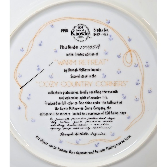 Vtg Cozy Country Corners Collection "Warm Retreat"‎ w/ Puppy on Quilt #17755A - Picture 2 of 7